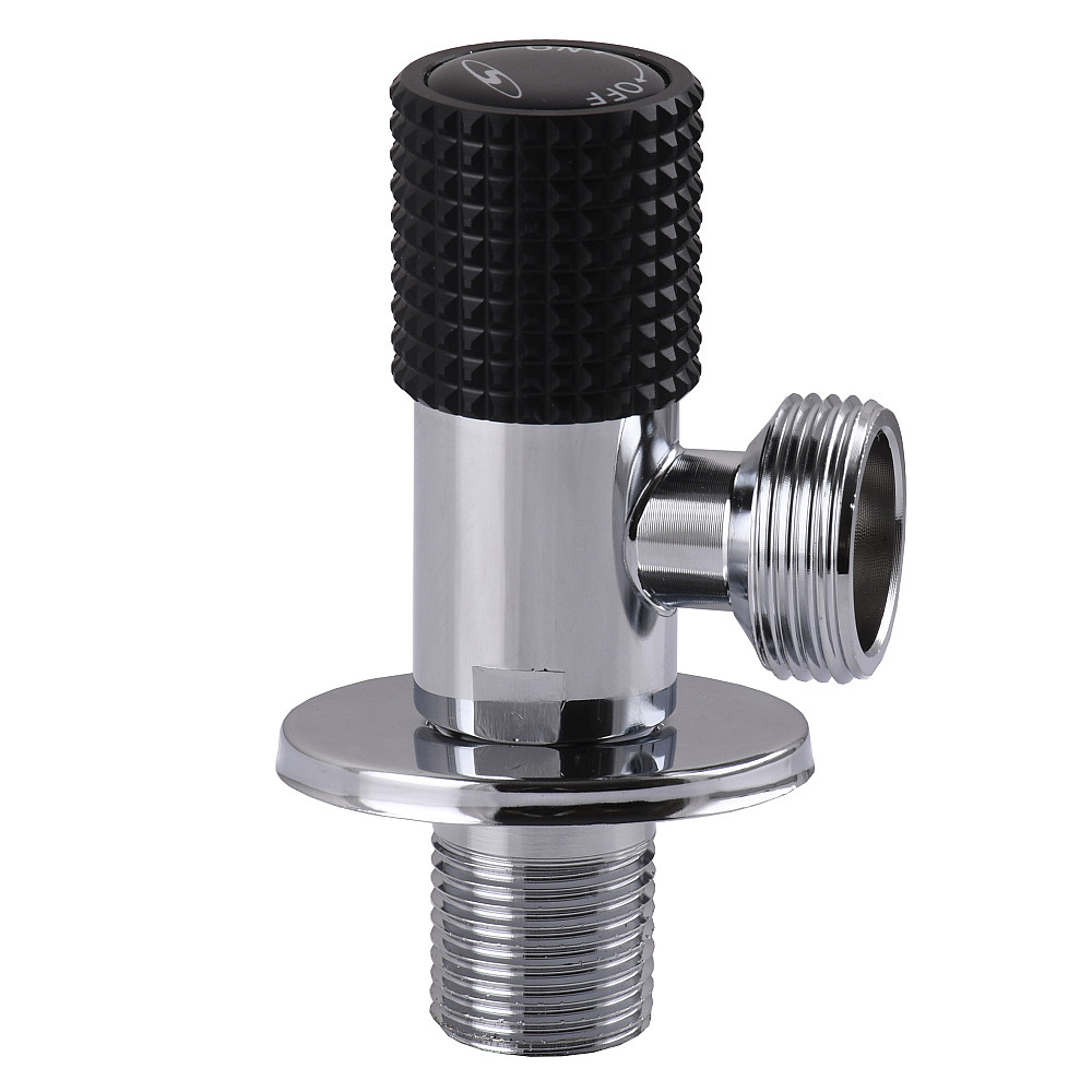 Кран кутовий кераміка SOLOMON EXCLUSIVE 1/2″X3/4″ 989 BLACK/CHROME ( 1шт.) Тернополь - изображение 2