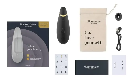 Вакуумний кліторальний стимулятор Womanizer Premium 2 - Black, функції Autopilot та Smart Silence Львів