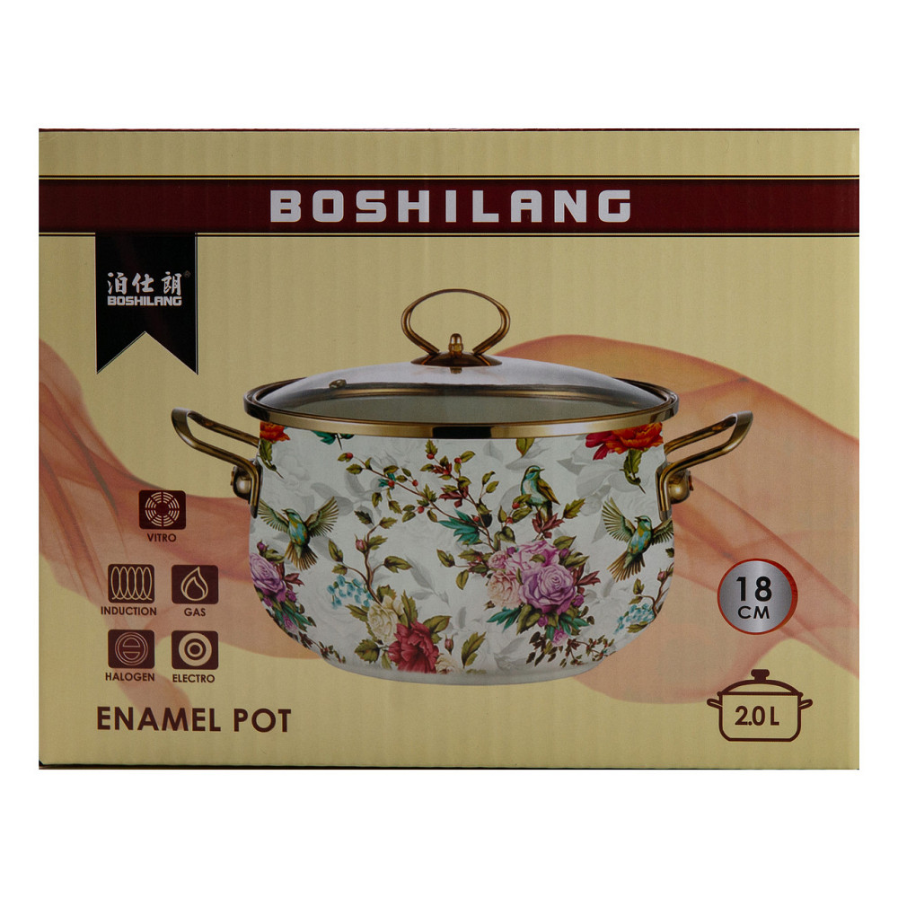 Yiwu Емальована каструля об'ємом 2 літри для газових, електричних та індукційних плит HP-2-105 Киев - изображение 6