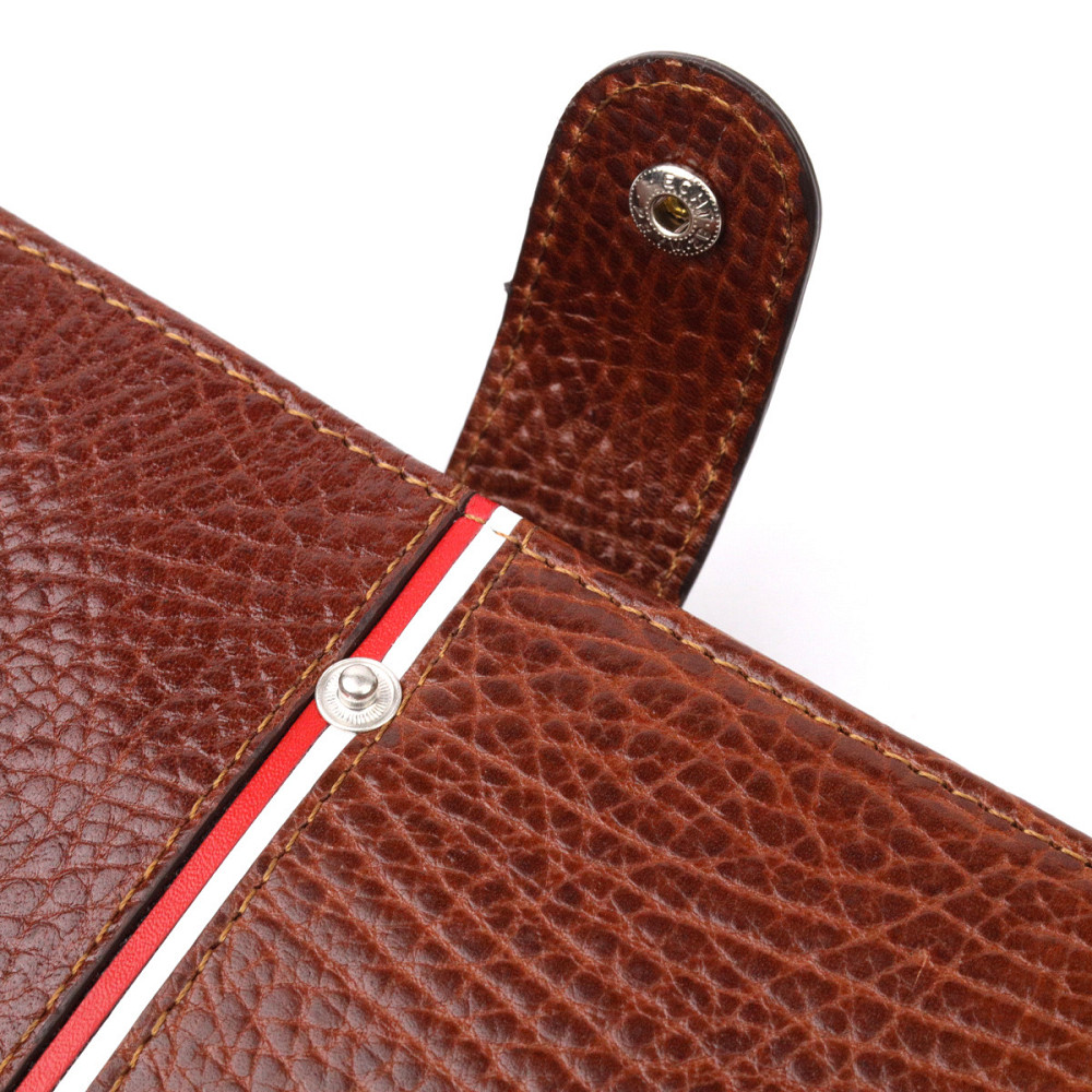 Оригинальный клатч из натуральной кожи KARYA 21180 Коричневый Киев - изображение 7