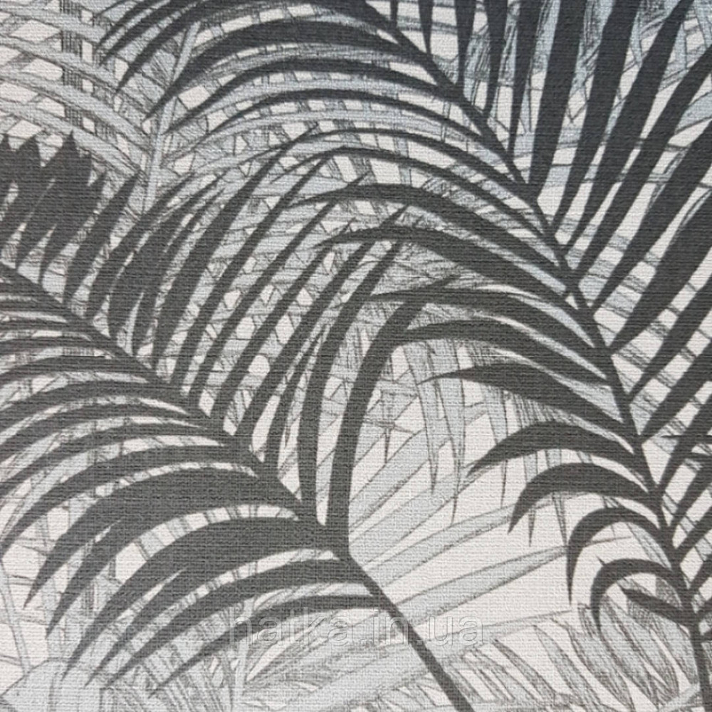 Шпалери вінілові на флізеліновій основі BLOOMING BL22762 листя папороті рослини чорні, темно-сірі Київ - фото 2