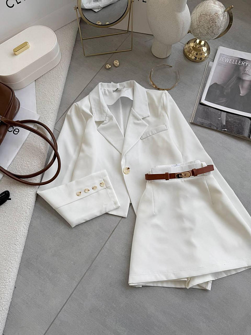 Жіночий базовий костюм-двійка: піджак + спідниця + шорти костюмка 46/48 Одеса - фото 7