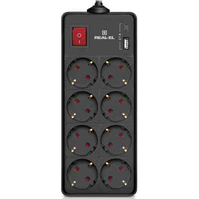 Мережевий фільтр живлення REAL-EL RS-PROTECT 805 3m, black (EL122300043) Вінниця