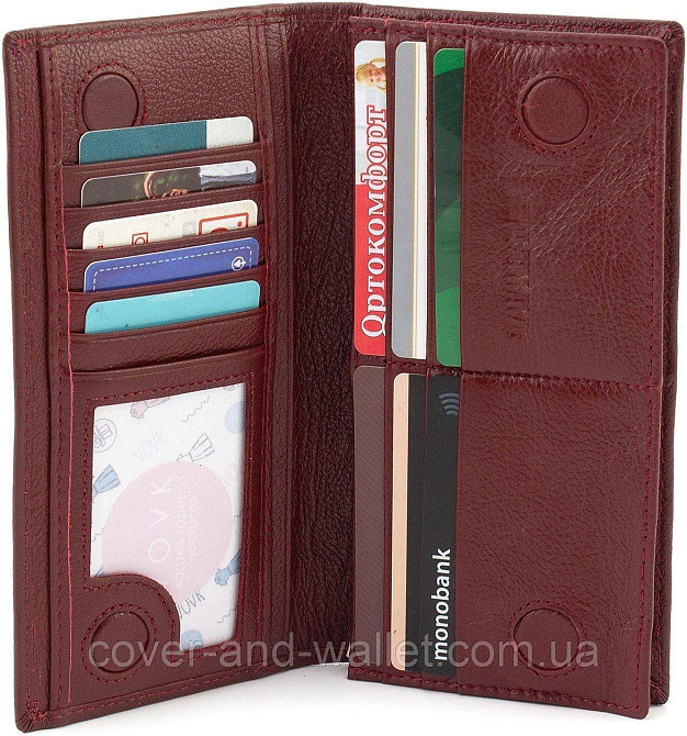 Вертикальный женский купюрник из натуральной кожи бордового цвета ST 152 Киев - изображение 4