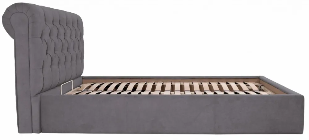 Кровать Двуспальная London VIP 160 х 190 см Мисти Dark Grey С дополнительной металлической цельносварной рамой Темно-серый Днепр - изображение 16