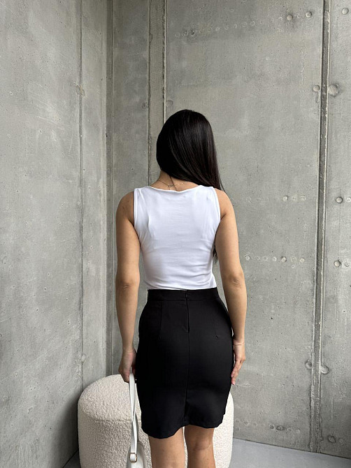 Базова жіноча коротка спідниця олівець Чорний, 46 Одеса - фото 6