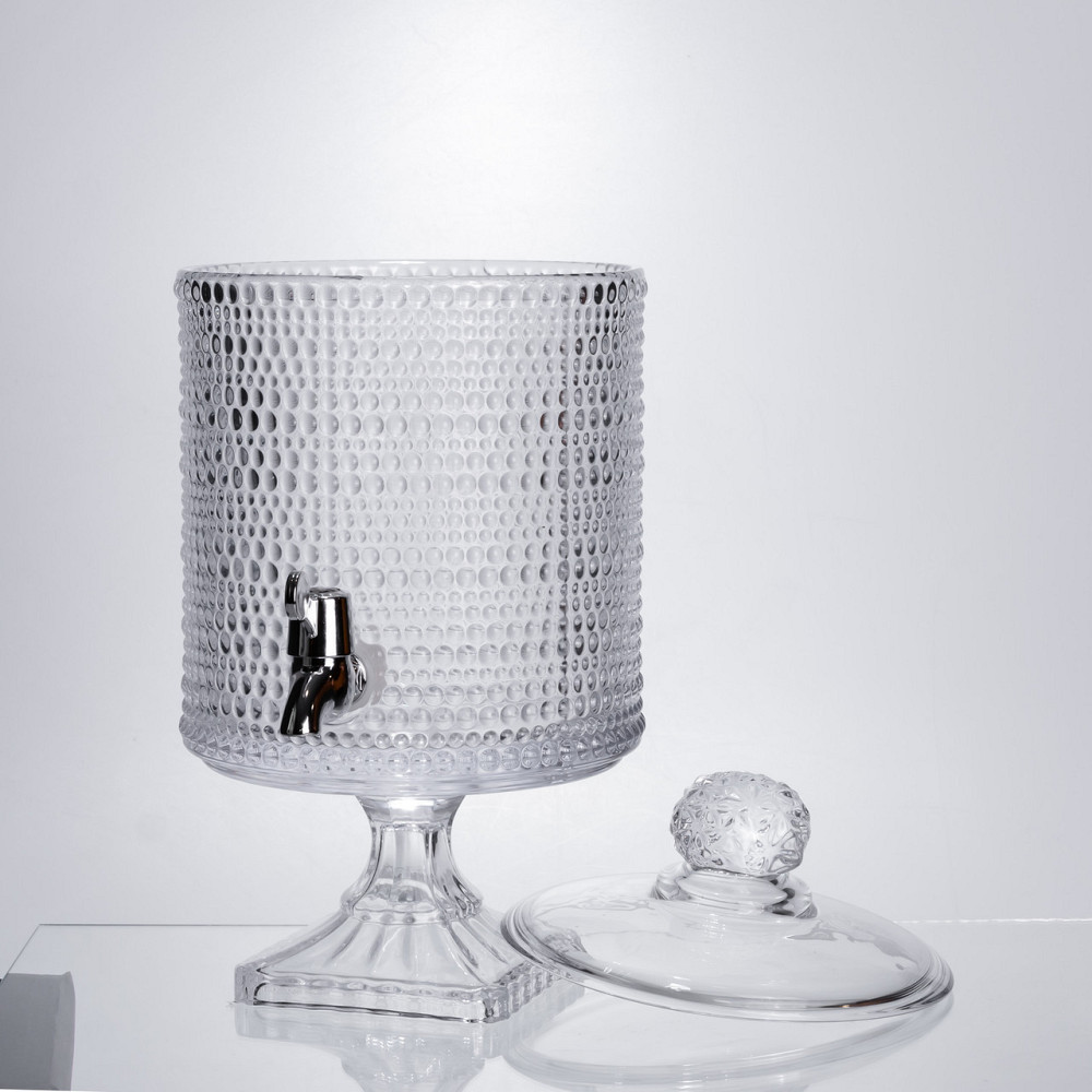 Лимонадниця з краном на підставці скляна 4.5 л лимонадник 39 см прозорий HP-19-3045-9 Київ - фото 2