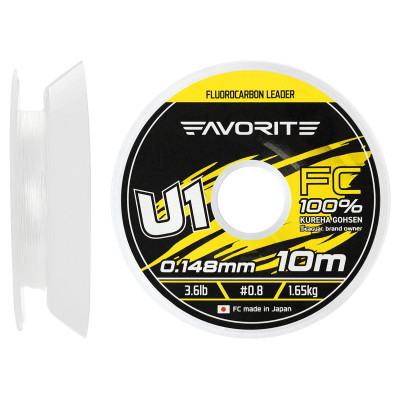 Флюорокарбон Favorite U1 FC 10m 0.8/0.148mm 3.6lb/1.65kg (1693.11.74) Винница - изображение 1