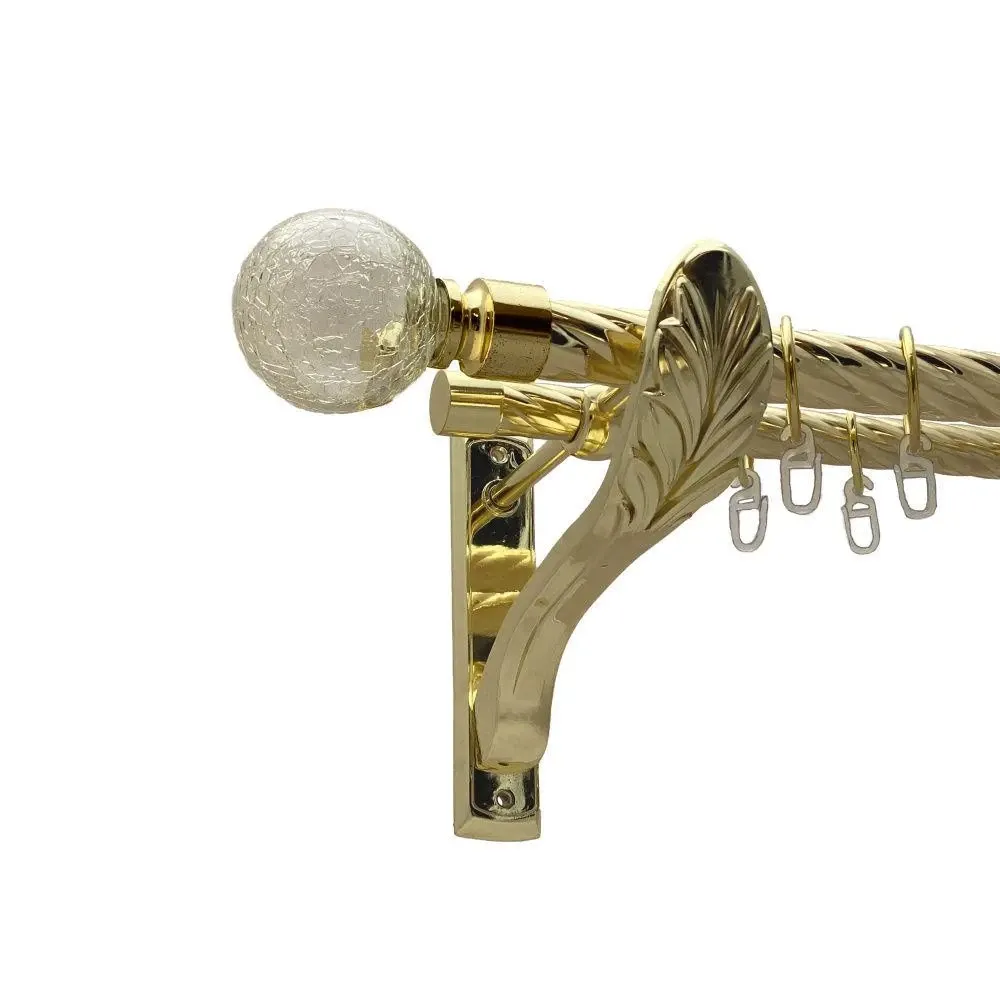 Карниз Orvit Сепія металевий дворядний ретро скручена труба кільце металеве Золото 25\19 мм 300 см Львов - изображение 1