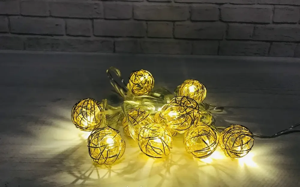 Гирлянда-нить (String-Lights) Metal Ball 10WW-1 внутренняя, пров.:прозрачный, 2м (Белый-теплый) Одесса - изображение 4