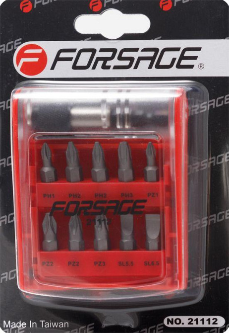 Набір біт 11пр. 1/4" з бітотримачем (Phillips: PH1, PH2, PH3; Slotted: SL5.5, SL6.5; Pozidriv: PZ1, PZ2, PZ3) Одеса - фото 3