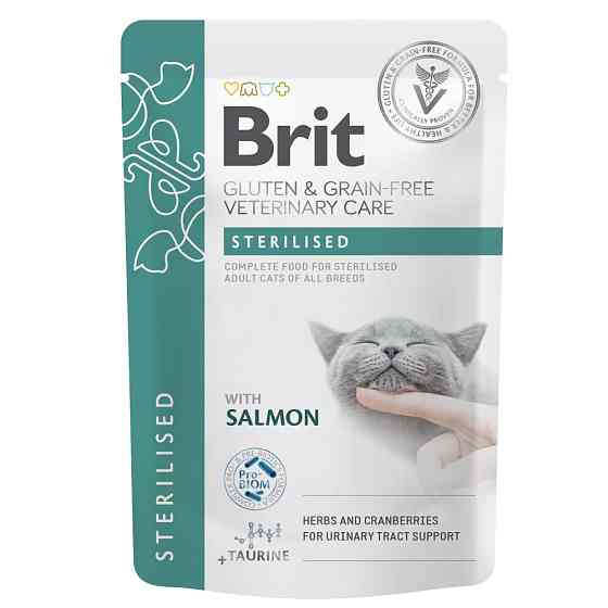 Корм влажный для кошек Brit GF VetDiet Care Sterilised с лососем, 12 x 85 г Винница