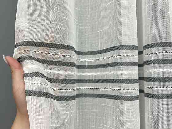 Тюль VR-Textil 2085т Мережка Льон Молочний з сірим 400х270 см (42-1295) Київ