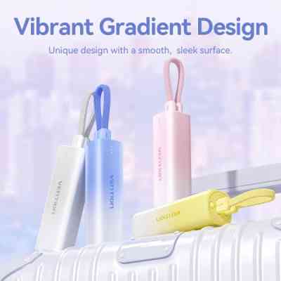 Батарея универсальная VENTION 5000mAh 20W PD, USB-C In/Out, Lightning In/Out, with cable, Gradient Yellow (FHWY0) Винница