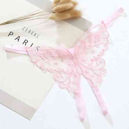 Трусики з розрізом та метеликом стрінги універсальний рожевий Київ