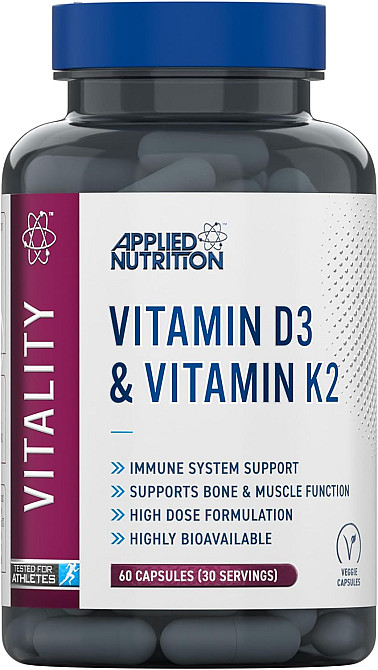 Вітамін D3 та K2 Applied Nutrition Vitamin D3 & K2 60 капсул Луцьк - фото 1
