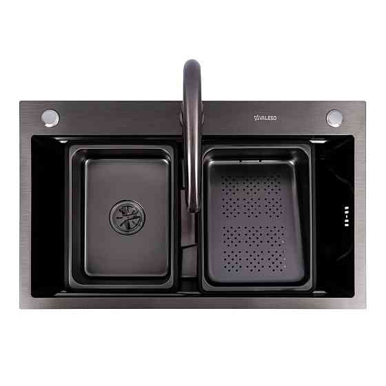 CM 75*46B Кухонна мийка PVD чорна (Work station) Valeso Handmade Коломыя