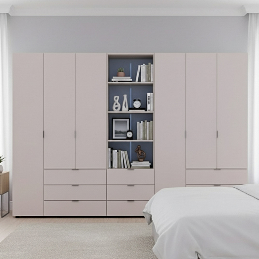 Шафа для одягу Doros Гелар Кашемір 3+3ДСП з пеналом 292.4х49.5х203.4 (DRS-011926) Львів - фото 1