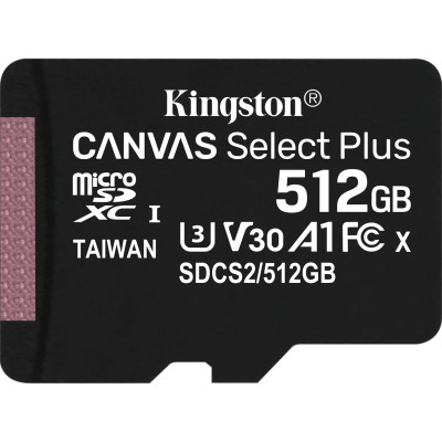 Карта памяти Kingston 512GB microSDXC class 10 UHS-I U3 V30 A1 Canvas Select Plus (SDCS2/512GBSP) Винница - изображение 1