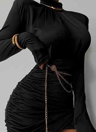 Стильне жіноче мініплаття з плічками трикотаж масло Чорний, 46/48 Одеса