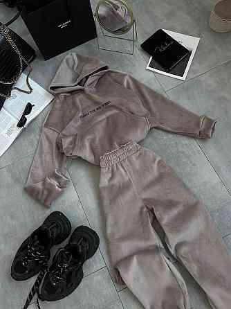 Стильный женский теплый костюм из плотного двустороннего велюра. мокко, 42/44 Одесса