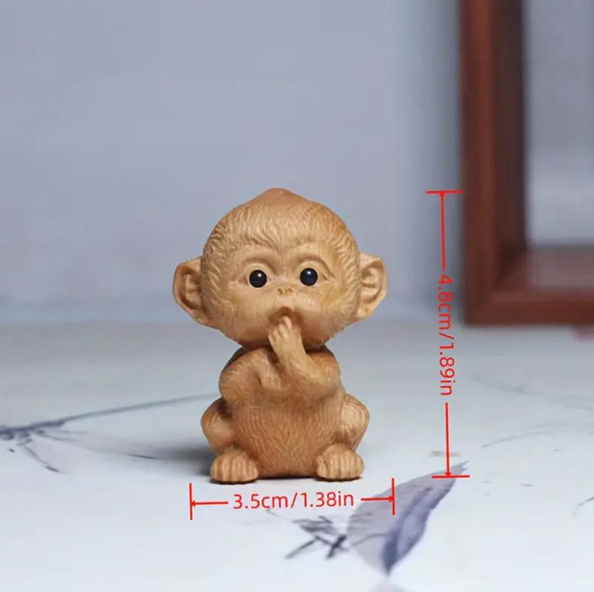 Дерев'яна фігурка мавпочки, сувенір з дерева, мавпочка подарунок, фігурка для інтер'єру. Розмір 4.8  Київ - фото 4