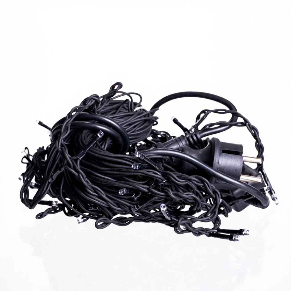 Новорічна гірлянда вулична Бахрома 6 м 105 LED чорний провід Синій 6МBBL Коломыя - изображение 3