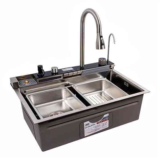 VALESO Мийка кухонна сатин Valeso Handmade "Водоспад" (ДЕКОР) 68х45M Киев