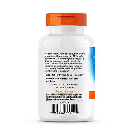 5-гідрокситриптофан Doctor's Best 5-НТР 100 мг 180 веганских капсул Київ