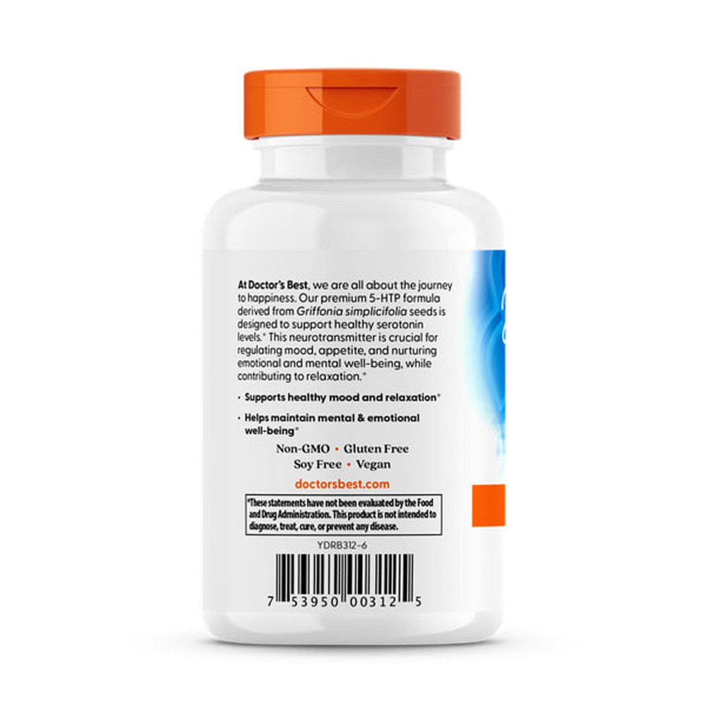 5-гидрокситриптофан Doctor's Best 5-НТР 100 мг 180 веганских капсул Киев - изображение 3