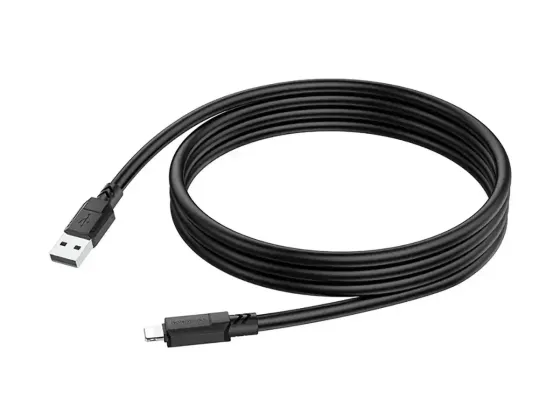 Кабель USB - Lightning Borofone BX81 1м 2.4А товстий міцний 6мм шнур із чіпом захисту для iPhone iPad білий Одеса