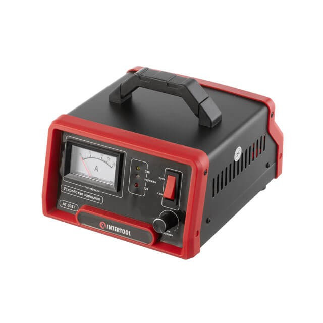 Пристрій зарядний для акумуляторів 12/24 В 0-10 А 6-150 Аг з мікропроцесором INTERTOOL AT-3031 Коломия - фото 1
