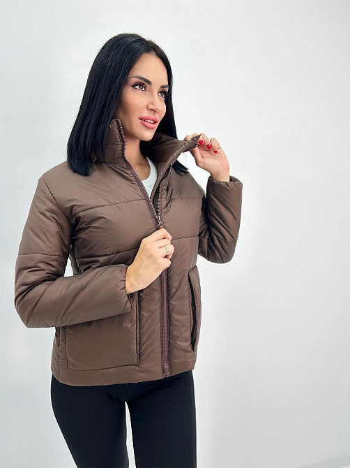 Демісезонна куртка з синтепоном "Lake" оптом | Норма і батал | Розпродаж моделі Шоколадний, 46-48 Київ - фото 3