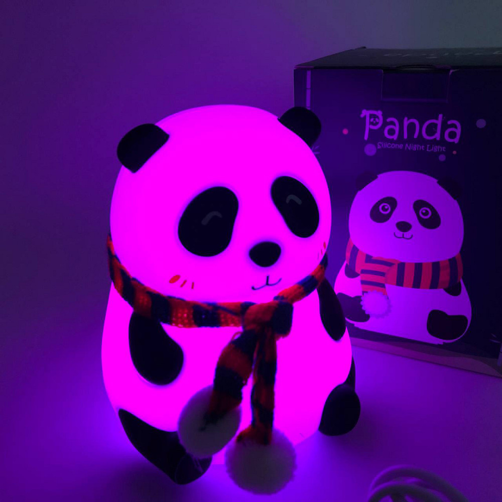 Нічник дитячий для новонароджених панда, Нічник на батарейках Світлодіодний силіконовий KJ-88 Львів - фото 2