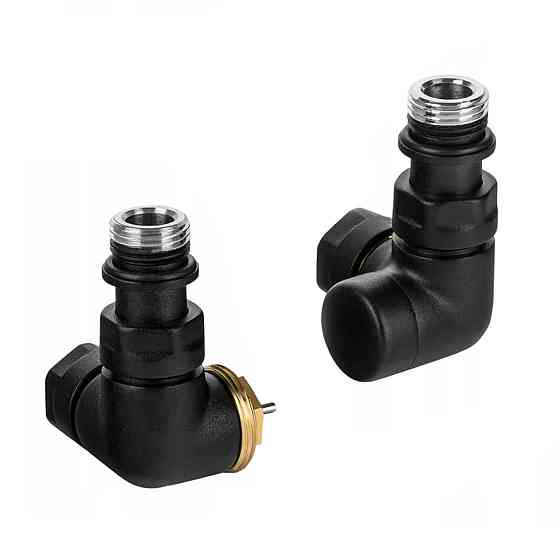 Комплект вентилів з термоголовкою Vario Term VISION 3-севий, правий, чорний структурний Київ