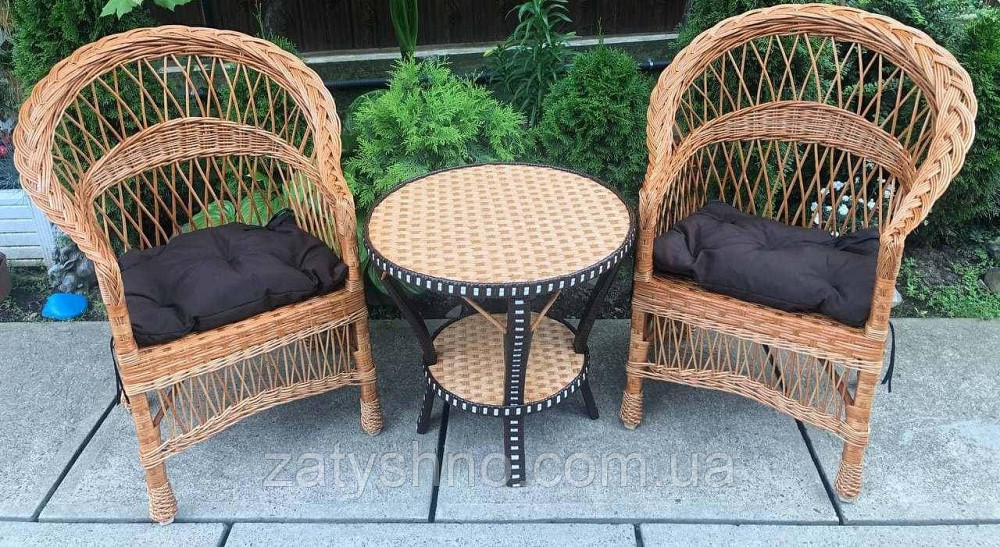 Комплект плетених меблів з овальним столом із лози Київ - фото 10