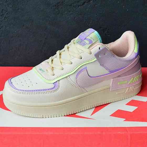 Кроссовки Nike Force Белые Женские Кожаные Форсы Разноцветные Найк Shadow (размеры: 36,37,38,39,40,41) - 25 Днепр