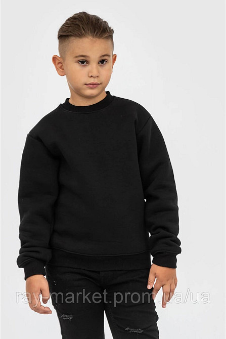 Світшот дитячий утеплений Ray Basic Kids для хлопчиків чорний (K0303M-Black) 158-164 Київ - фото 1