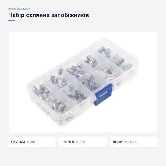 Набір скляних запобіжників Київ