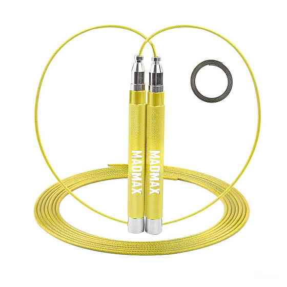 Скакалка швидкісна на підшипниках алюмінієва MadMax MFA-286 Speed jump rope Yellow Кам'янське