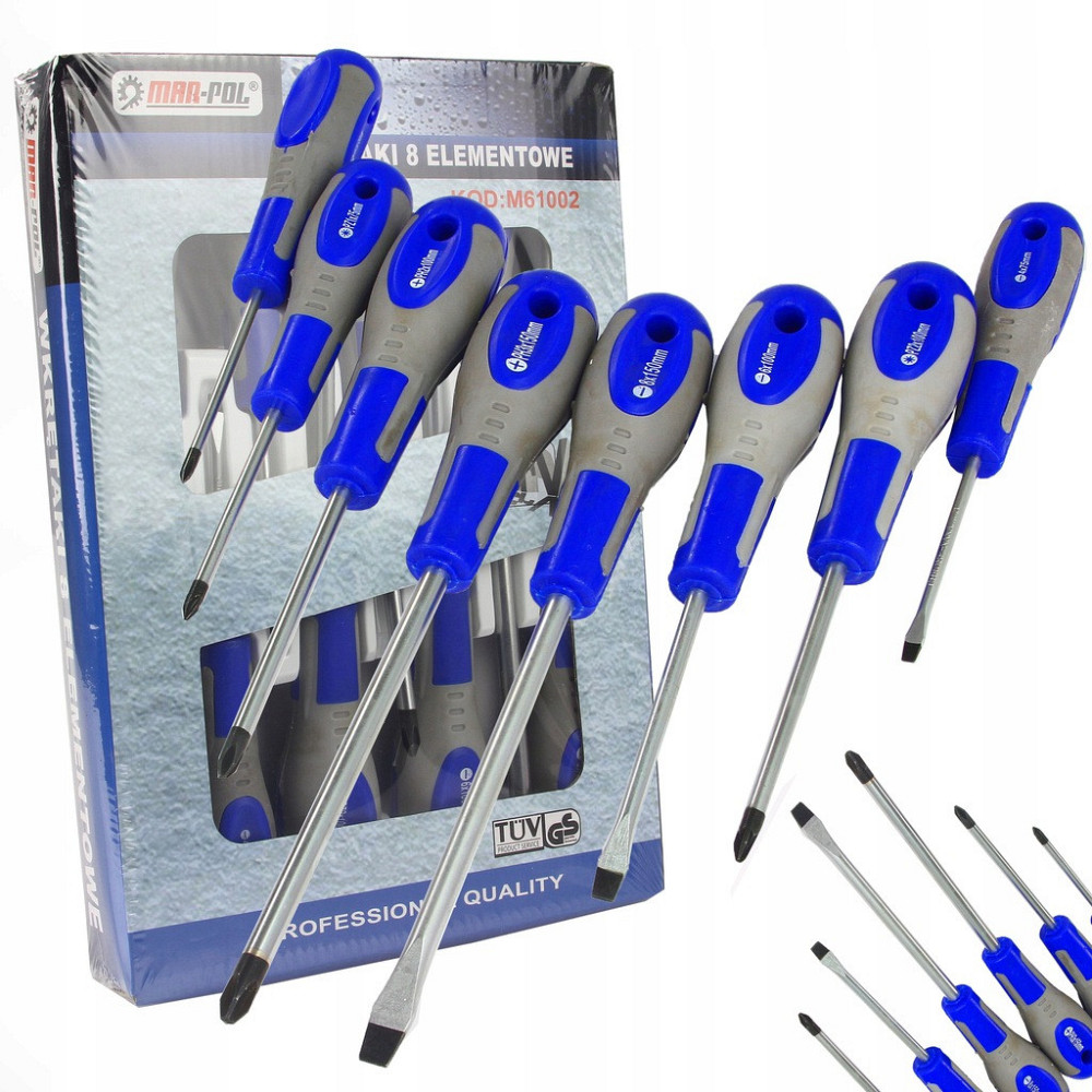 Набор магнитных отверток 8 элементов Mar-Pol (M61002) Сталь Нововолынск - изображение 1