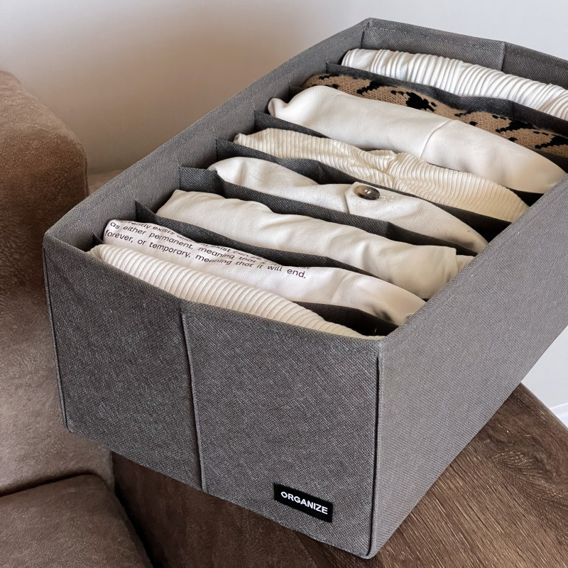 Ящик для хранения на восемь отделений 50х25х16 см HY-50-grey (Серый) Сумы - изображение 3