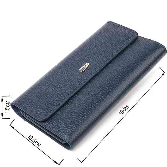 Зручний жіночий гаманець із натуральної шкіри CANPELLINI 21665 Синій Київ