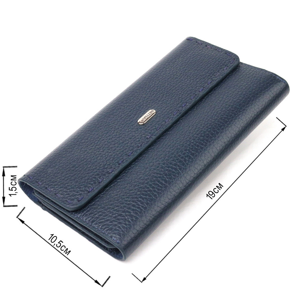 Зручний жіночий гаманець із натуральної шкіри CANPELLINI 21665 Синій Київ - фото 3