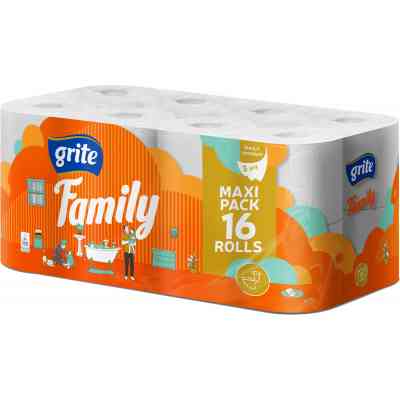 Туалетний папір Grite Family 3 шари 16 рулонів (4770023141115) Вінниця