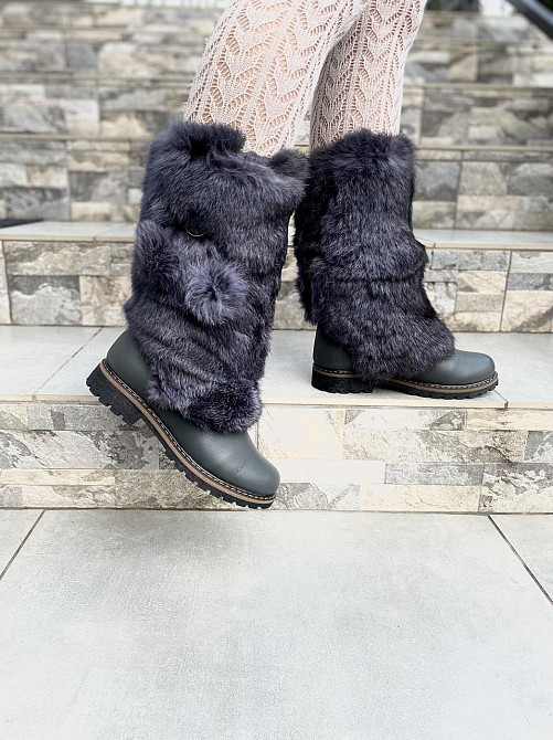 TopS Унти жіночі TopS сірі натуральна шкіра з хутром висота 26см обхват 32-33см 38р. (АР-65) Коломыя - изображение 4
