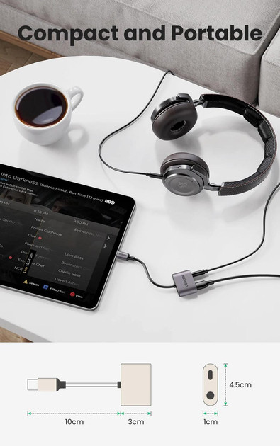 Адаптер UGREEN CM722 Перехідник USB C to USB C Dual 3.5mm AUX DAC chip PD 60W (25838) Николаев - изображение 8