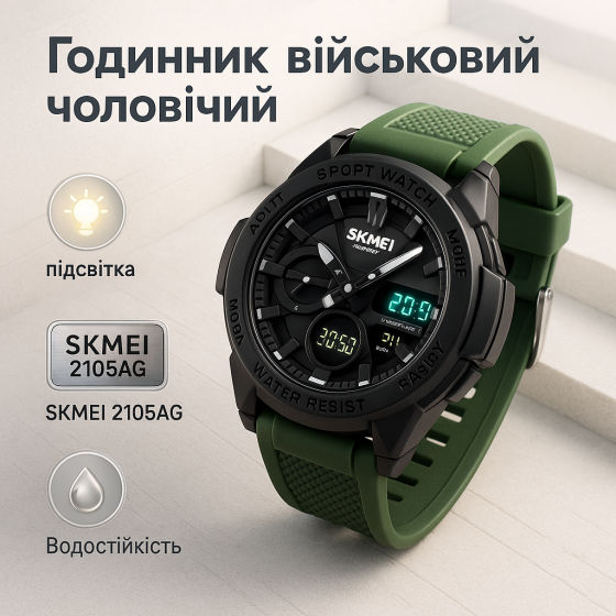Армійський наручний годинник з таймером SKMEI, Водонепроникний годинник для риболовлі CP-57 Львів