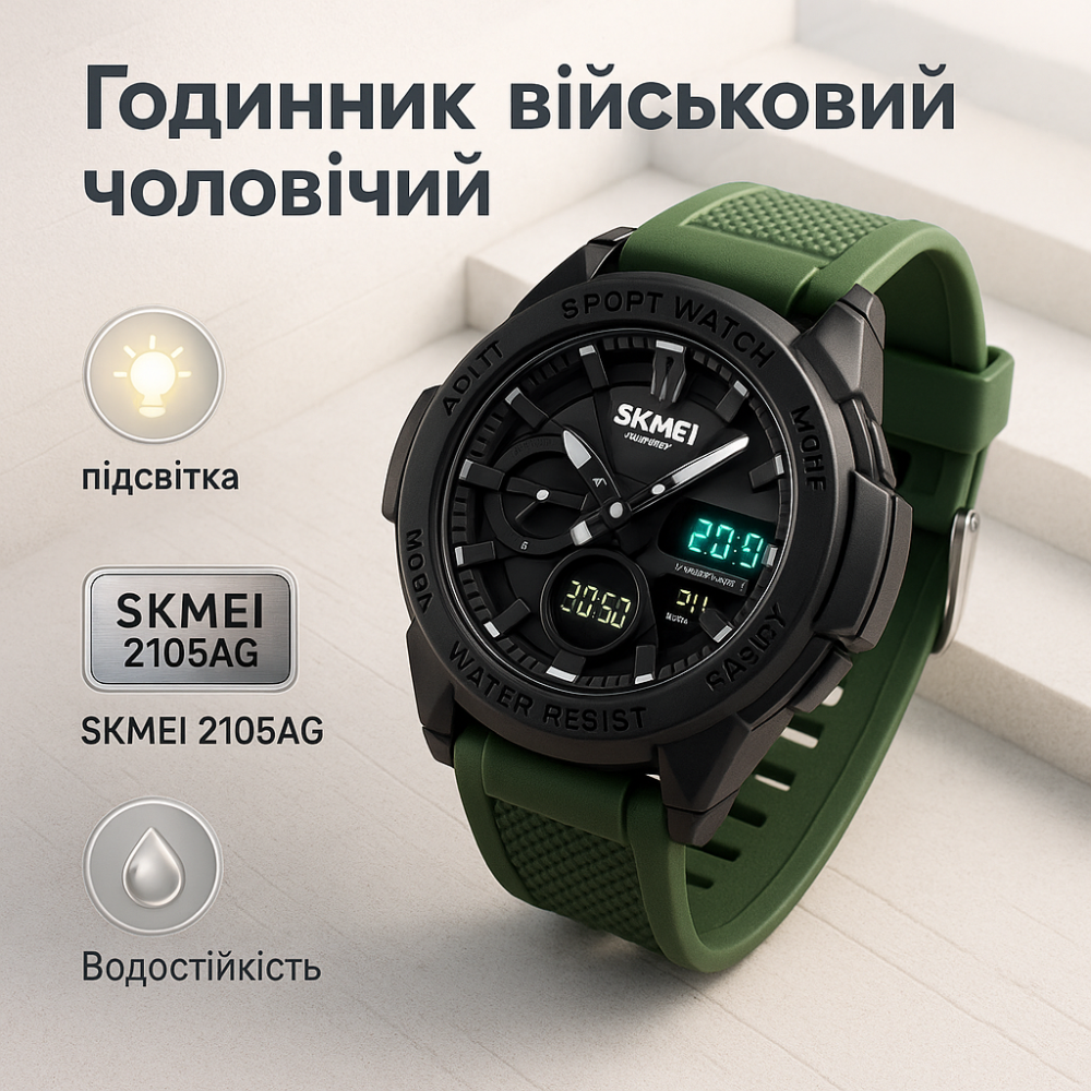 Часы военной тематики, Часы спортивные скмей, Водонепроницаемое часы для мужчин с водозащитой CP-57 Львов - изображение 4