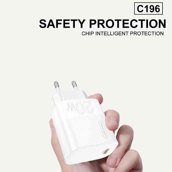 Мережевий зарядний пристрій WUW-C196 1Type-C PD20W white Одеса